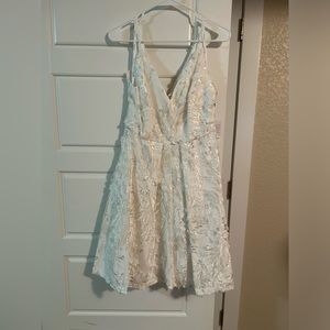 New Calvin Klein White Lace Floral Dress 6